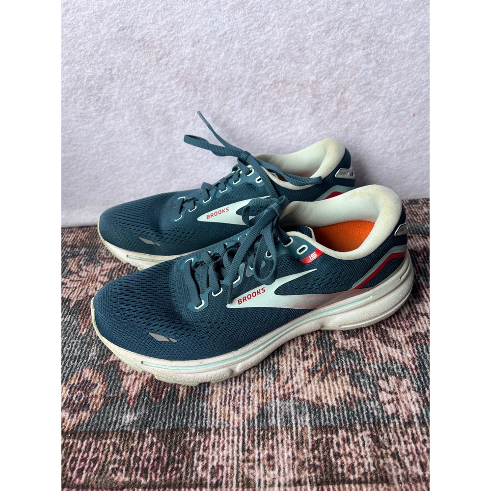 Brooks Ghost 15 Womens Running Shoes Blue Pink 1203801B497 Size 8.5 Medium B